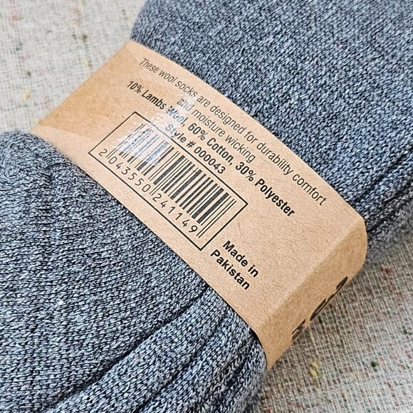 Lamb Wool Socks Gray Socks Set of 3 Socks Men Crew Socks New with tag Unbranded - Picture 10 of 10